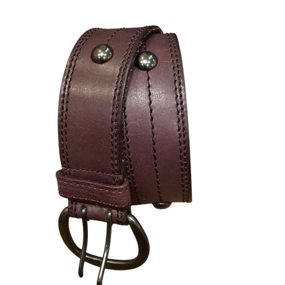 Linea Pelle Leather Studded Belt Size Small - Picture 13 of 13